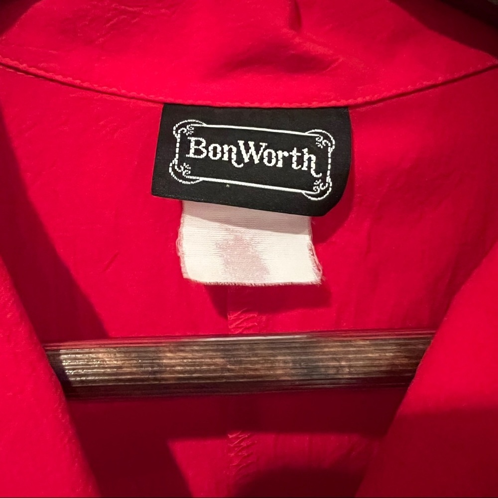 Vintage Bon Worth Half Sleeve Three Button Front Top - Picture 5 of 6